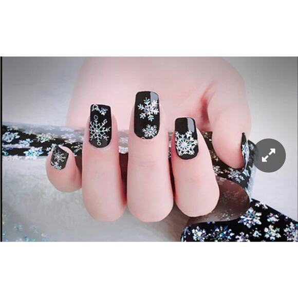 Holographic Christmas Snowflake Nail Art Stickers Xmas Nail Foils - Picture 5 of 6